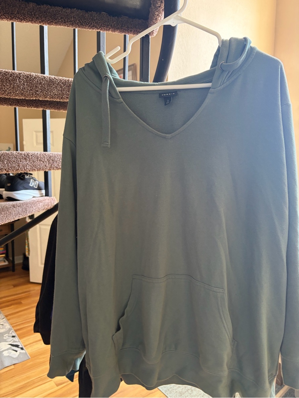 torrid Olive Scoop Neck Hooded Sweater